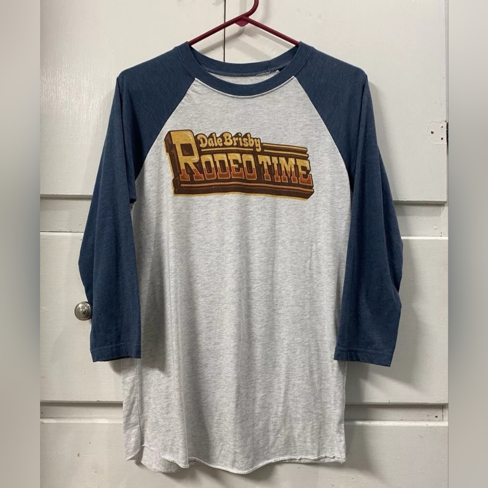 Dale Brisby Rodeo Time Raglan Baseball Jersey Style T Shirt 3/4 Sleeve Medium